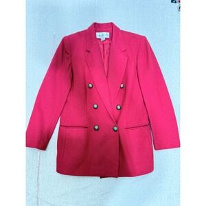 Fundamental Things Petites‎ Magenta Pink Double Breasted Blazer Jacket Size 6P